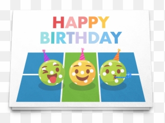 Happy Birthday Pickleball Emoji - Greeting Card,Happy Birthday Emoji Story