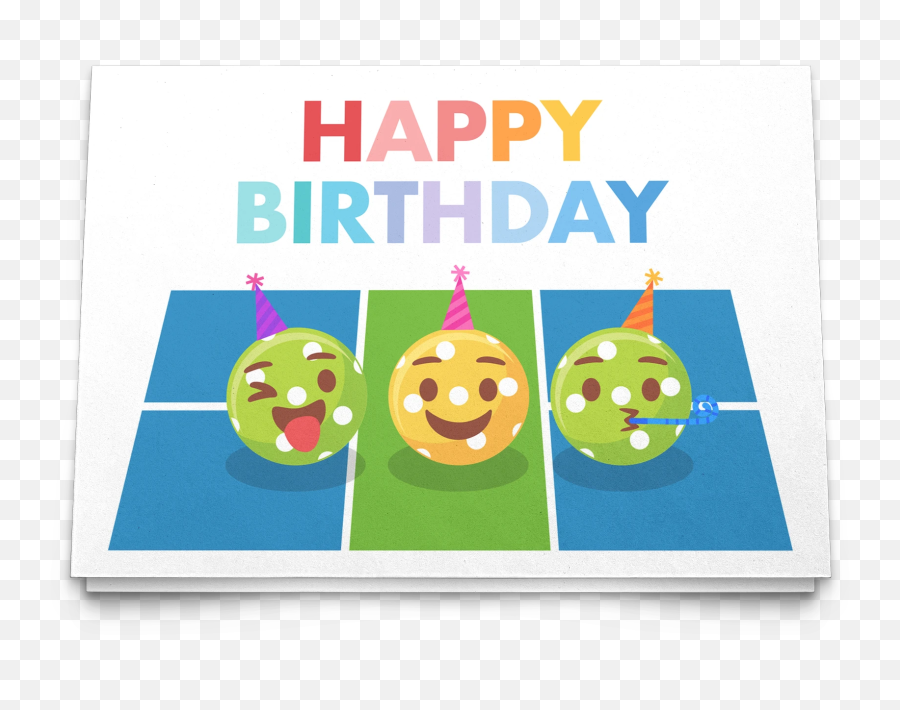 Happy Birthday Pickleball Emoji - Greeting Card,Happy Birthday Emoji Story