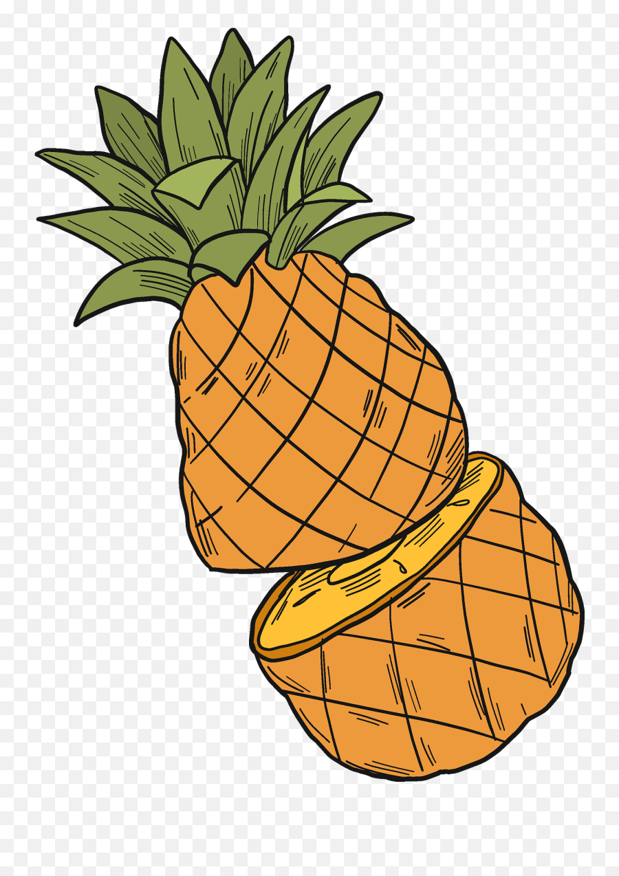 Cut Pineapple Clipart Free Download Transparent Png - Fresh Emoji,Pineapple Emoji