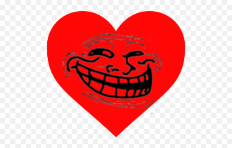 Trollololed Love Heart - Troll Face Emoji,Thug Life Emoji