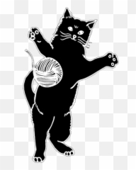 Ball Of Yarn And Cat - With Clipart Emoji
