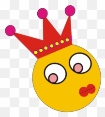 Female Clown Characters Head Clip Art - Emoticon Ratu Emoji,Crown Emoticon