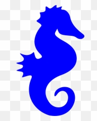 Sea Horse Fish Aquatic Marine Animal - Blue Clip Art Emoji