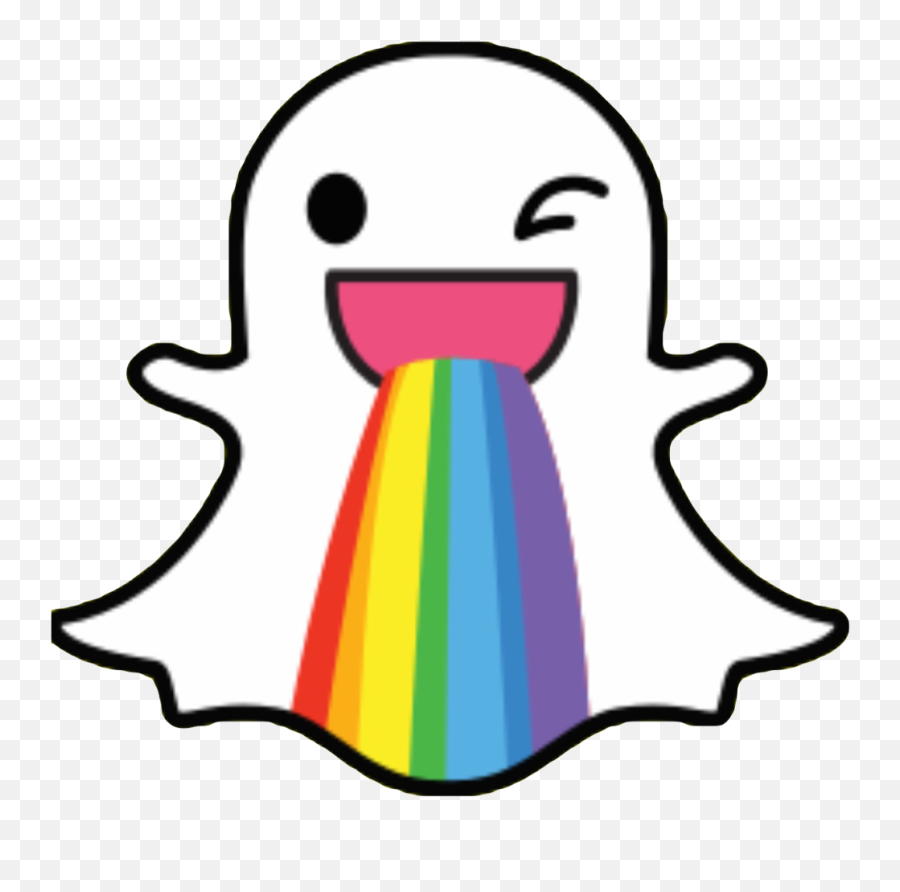 Sanpchat Ghost Rainbow Vomit Puke - Rainbow Vomit Snapchat Ghost Emoji,Barfing Rainbow Emoji