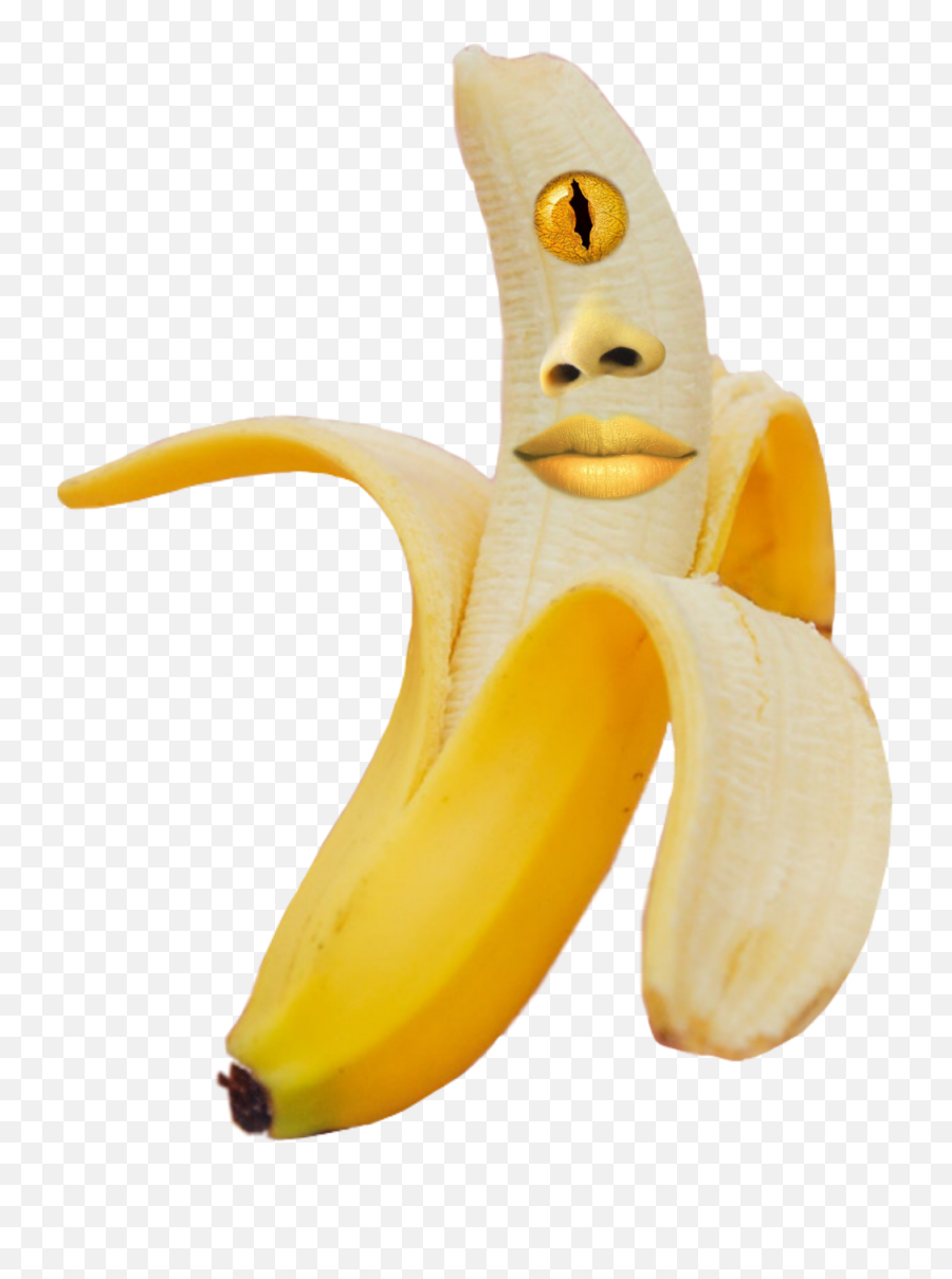 Banana With A Staring Problem Banana Yellow Fruit Face - Banana Fruit With A Face Emoji,Staring Emoji
