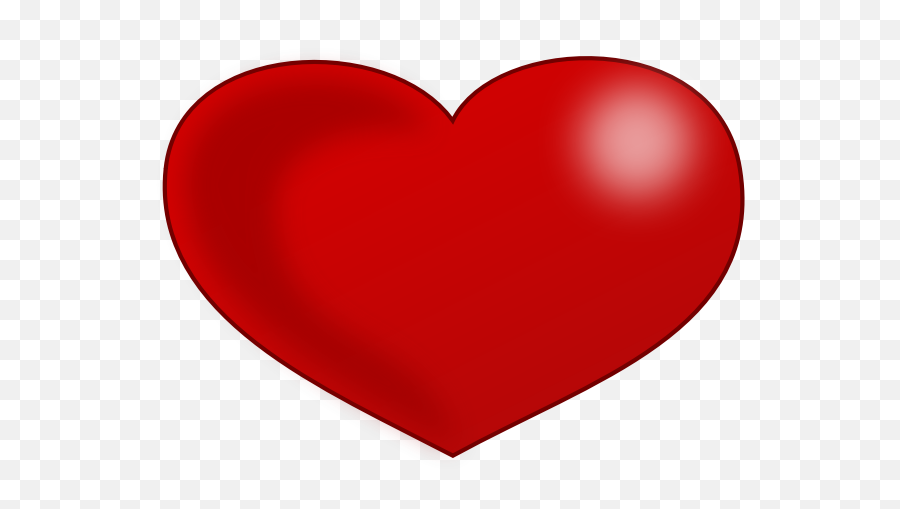 Red Glossy Valentine Heart Vector Drawing - Transparent Big Red Heart Emoji,Heart Emoticon Text