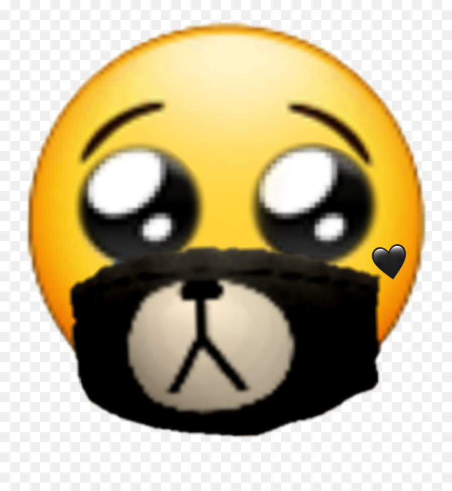 Emoji Iphone Bearmask Bear Cute Sticker - Smiley,Bear Face Emoticon