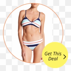 Splendid Printed Bralette Bikini Top And Hipster - For Women Emoji