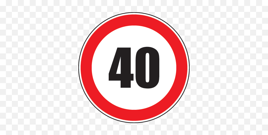 Maximum Speed 40 Road Sign Sticker - Dot Emoji,Highway Emoji
