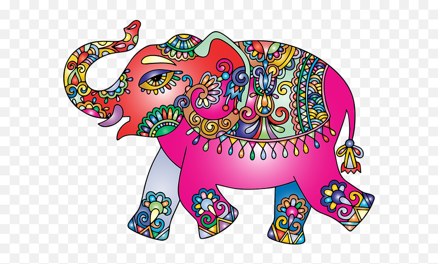 The Elephant In The Room - Colorful Indian Elephant Emoji,Elephant Emoji