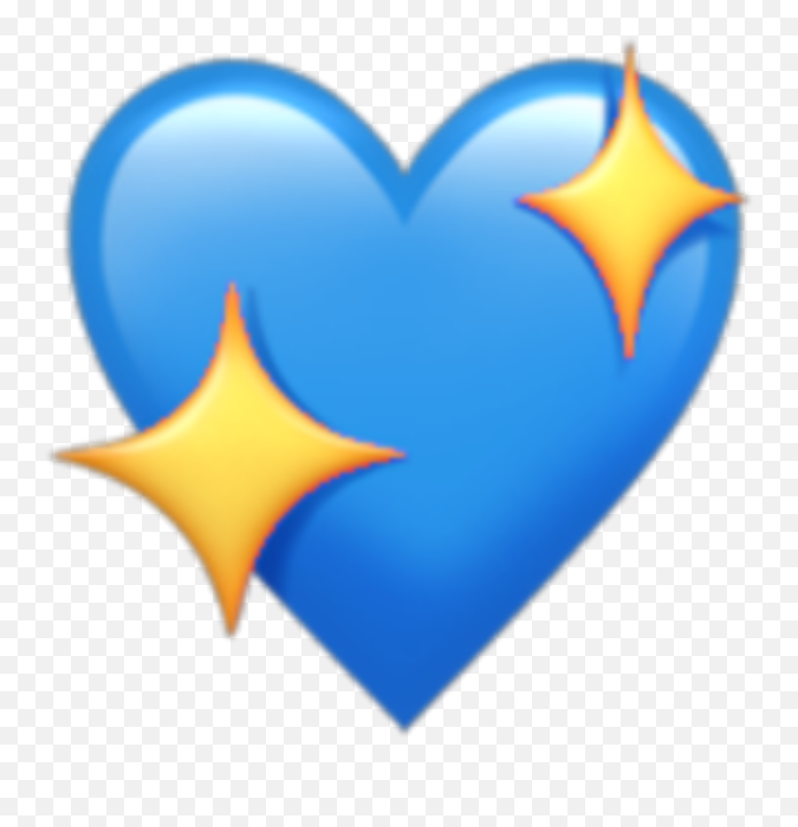 Heart Blue Star Emoji Kawaii Tumblr - Blue Heart Emoji With Stars,Blue Star Emoji