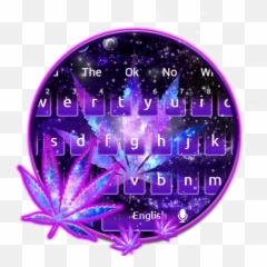 Blue Galaxy Weed Keyboard - Circle Emoji