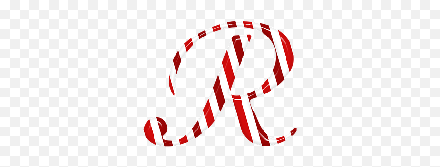 Candycane Letter R Text Candy - Illustration Emoji,Candy Cane Emoji