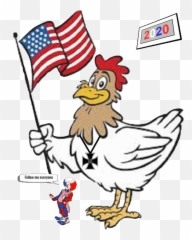 Cartoon Chicken - Chicken Holding A Sign Clipart Emoji,Flag Chicken Emoji