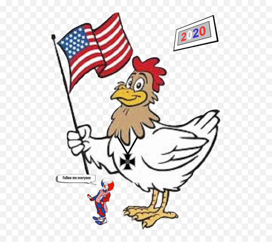 Cartoon Chicken - Chicken Holding A Sign Clipart Emoji,Flag Chicken Emoji