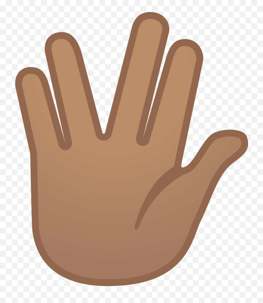 Vulcan Salute Medium Skin Tone Icon - Vulcan Hand Emoji Svg,Star Trek Emoticons