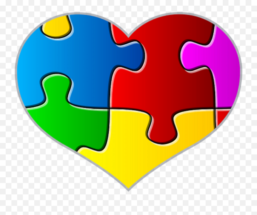 Autism Awareness Heart - Autism Spectrum Disorder Heart Emoji,Autism Puzzle Piece Emoji