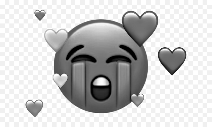Sad Emoji Black And White Hearts Broken Cry Crying Emoj - Sad Broken Heart Emoji,Broken Emoji