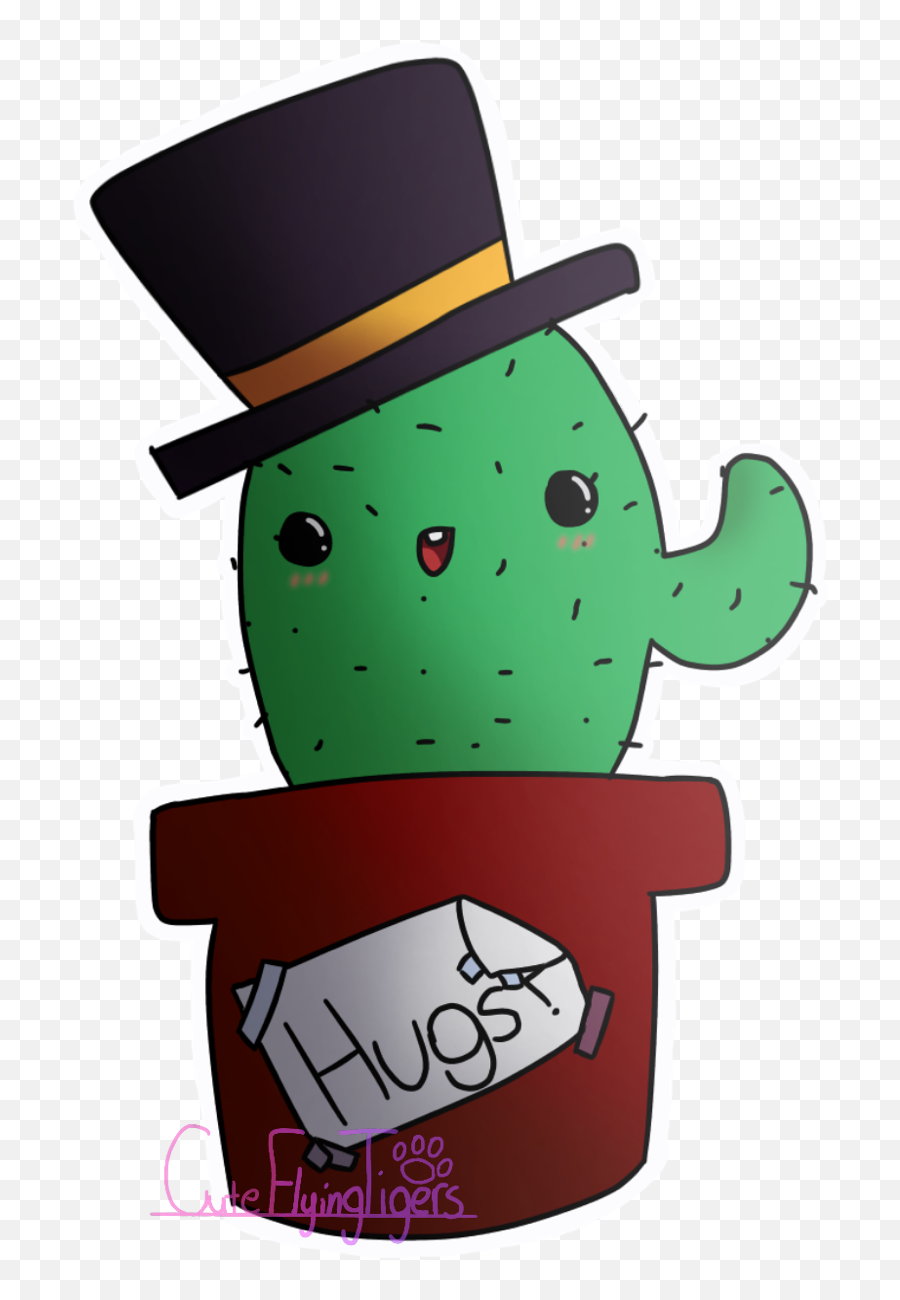 Lil Cactus With A Top Hat - Cactus With Top Hat Emoji,Straw Hat Emoji