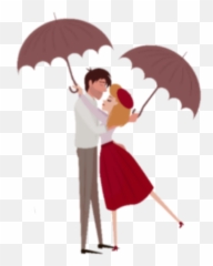 couple love hug romance rain umbrella - Illustration Emoji