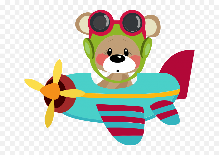 Cute Bear Pilot Flying Airplane Cuttable Svg And Printable Png File - Happy Emoji,Emoji Airplane And Paper