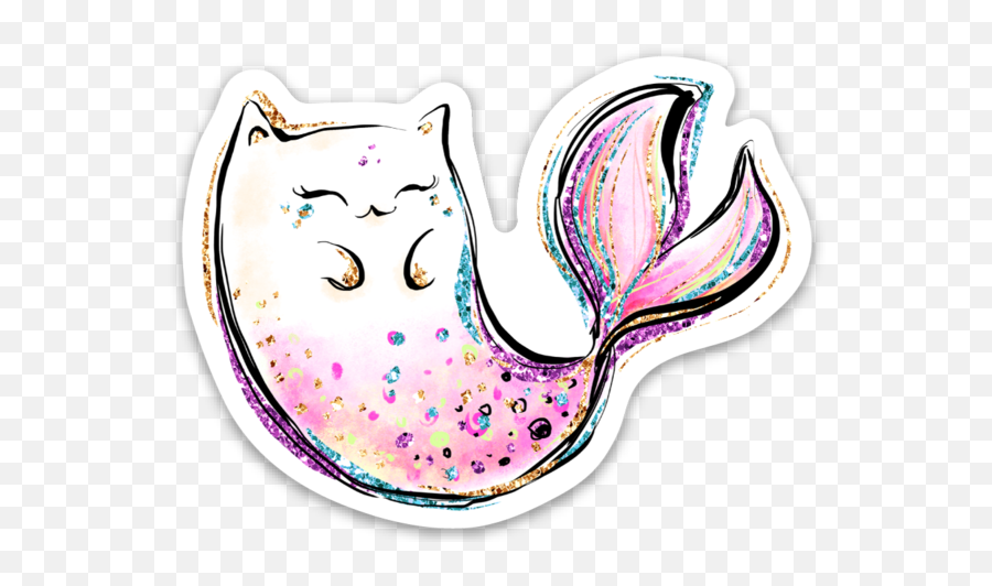 Mermaid Fantasy Cat Sticker By Monchhichi U003dy - Gatitos Cute Y Kawaii Emoji,Unicorn Cat Emoji