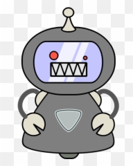 Evil Robot - Transparent Cartoon Emoji