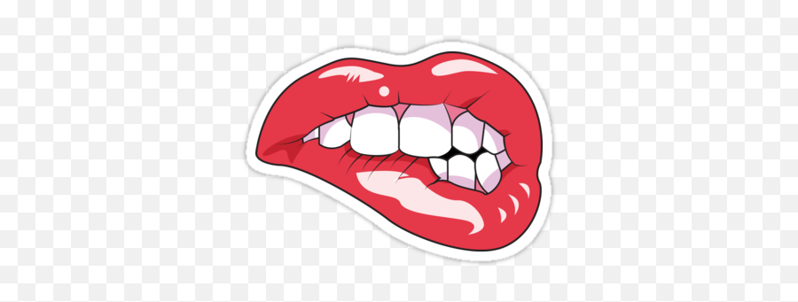 Lip Bite Sticker - Bite Lip Design Emoji,Bite Lip Emoji