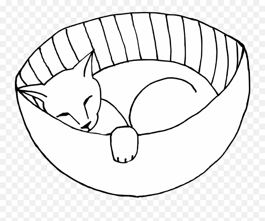 Cat Feline Sleeping Basket Pet - Cartoon Emoji,Sleeping Cat Emoji