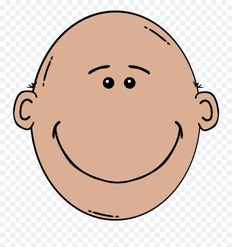 Head Cartoon Isolated Face Character - Bald Clip Art Emoji,Emoji Clothes For Men