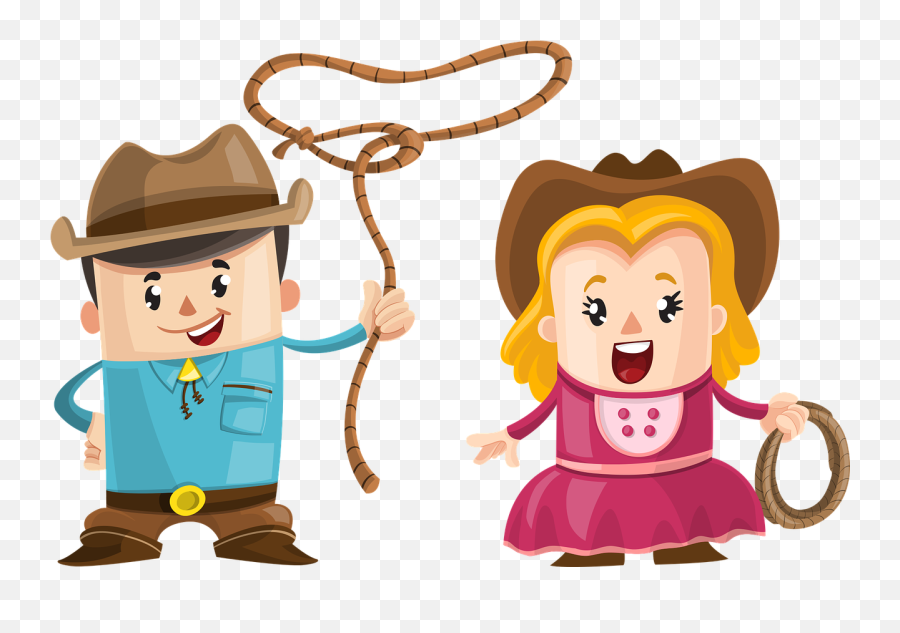 Couple Cowboy Boy Girl Love - Cartoon Cowboy And Girl Emoji,Two Dancing Girl Emoji