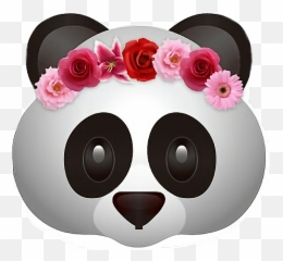 Panda Emoji Flower Flowercrown Freetoedit - Flower Crown Panda Emoji,Binoculars Emoji