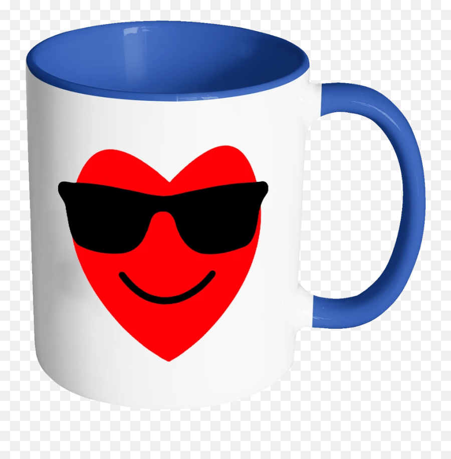 Smile Heart Emojis With Glasses - Color Font Mug,Valentine Emojis