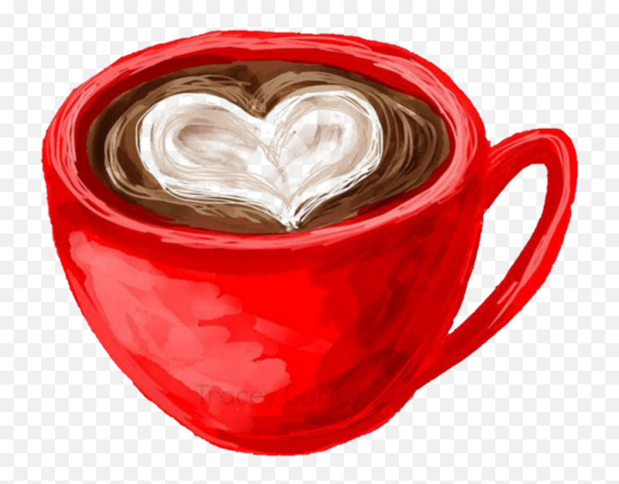 Coffee Coffeecup Cup Heart - Café Na Xícara Vermelha Emoji,Coffee And Heart Emoji