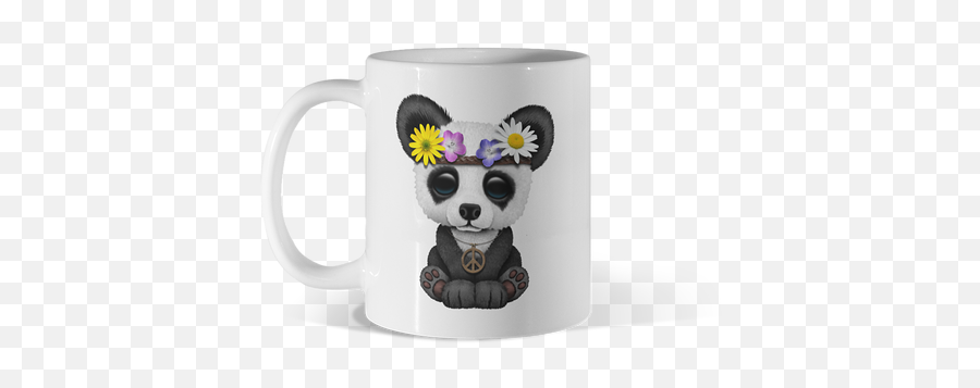 Best Blue Panda Mugs Design By Humans - Dibujos De Pandas Hippie Emoji,Raccoon Emoticon