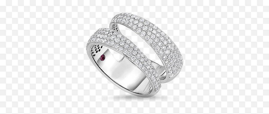 Roberto Coin Scarlare 2 Row Ring With Diamonds - Size 65 8881439aw65x Solid Emoji,Wedding Ring Emoji
