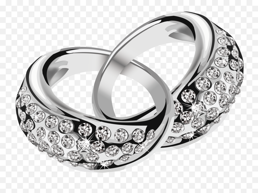 Free Clip Art Jewelry - Silver Wedding Rings Png Emoji,Diamond Ring Emoji