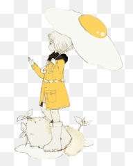 girl cat rain umbrella egg Sticker by Lily - Fictional Character Emoji