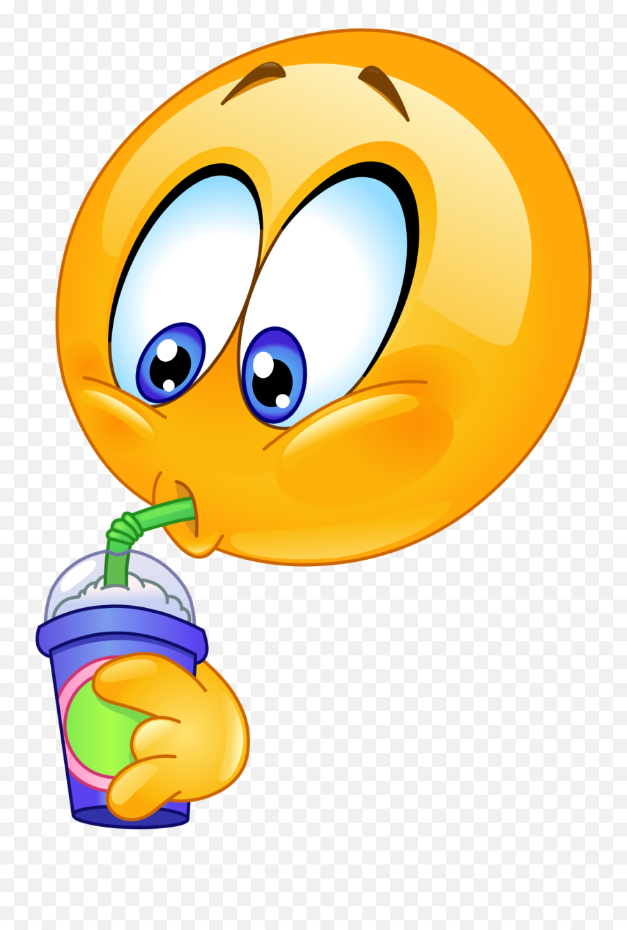 Slushi Drinking Emoji Decal - Emoji Drinking Soda,Drinking Emoticon