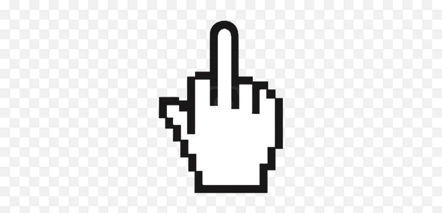 Fuck Emoji Grungefreetoedit - Middle Finger Mouse Clicker,Black Thumb Emoji