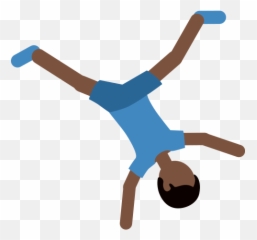 Man Cartwheeling Emoji With Dark Skin - Man Cartwheel Emoji,Freeze Emoji