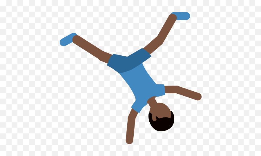 Man Cartwheeling Emoji With Dark Skin - Man Cartwheel Emoji,Freeze Emoji