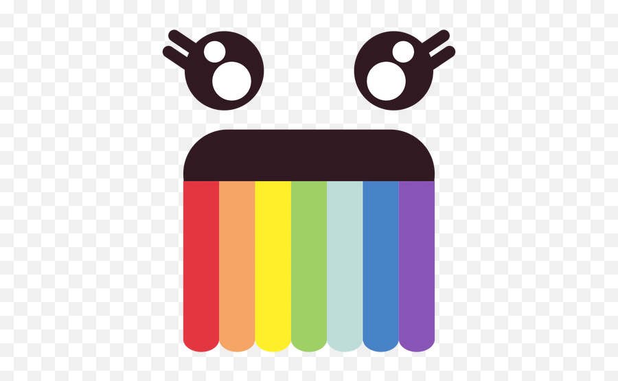 Simple Puking Rainbows Emoticon Face Emoji,Kawaii Emoji