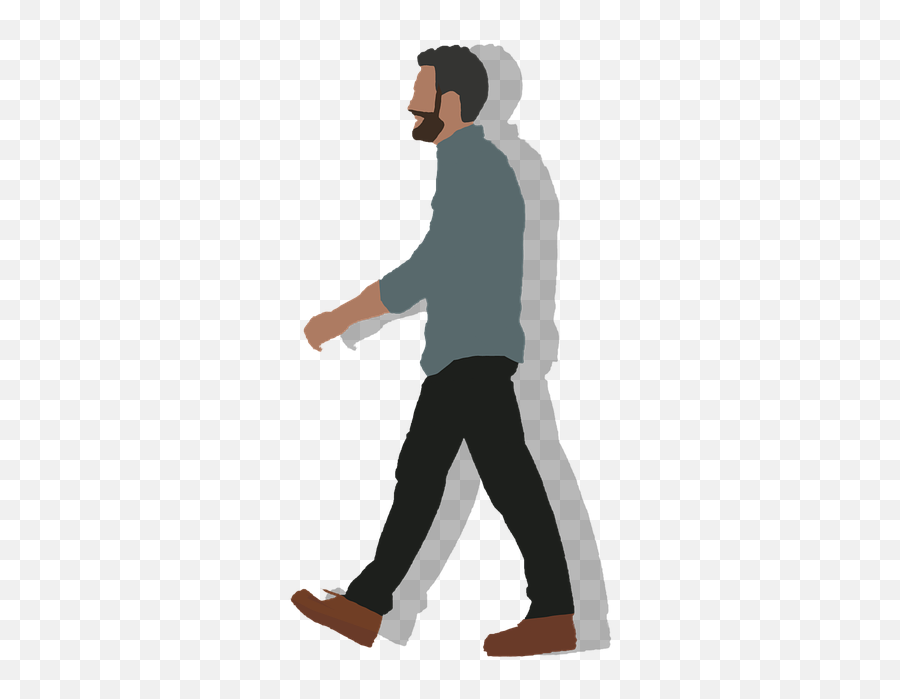 Walking Man Young - Walking Man Cartoon Png Emoji,Man Walking Emoji