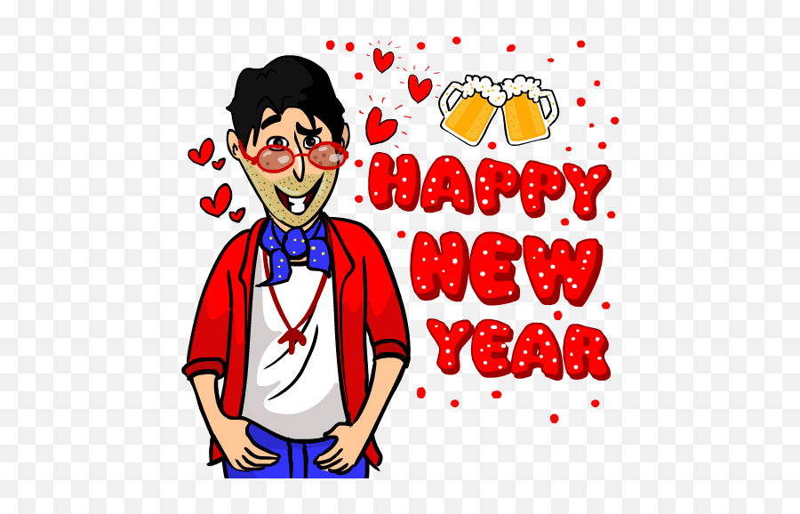 Download Happy New Year Stickers For Wastickerapps For - Cartoon Emoji,Hugs Emoji Android