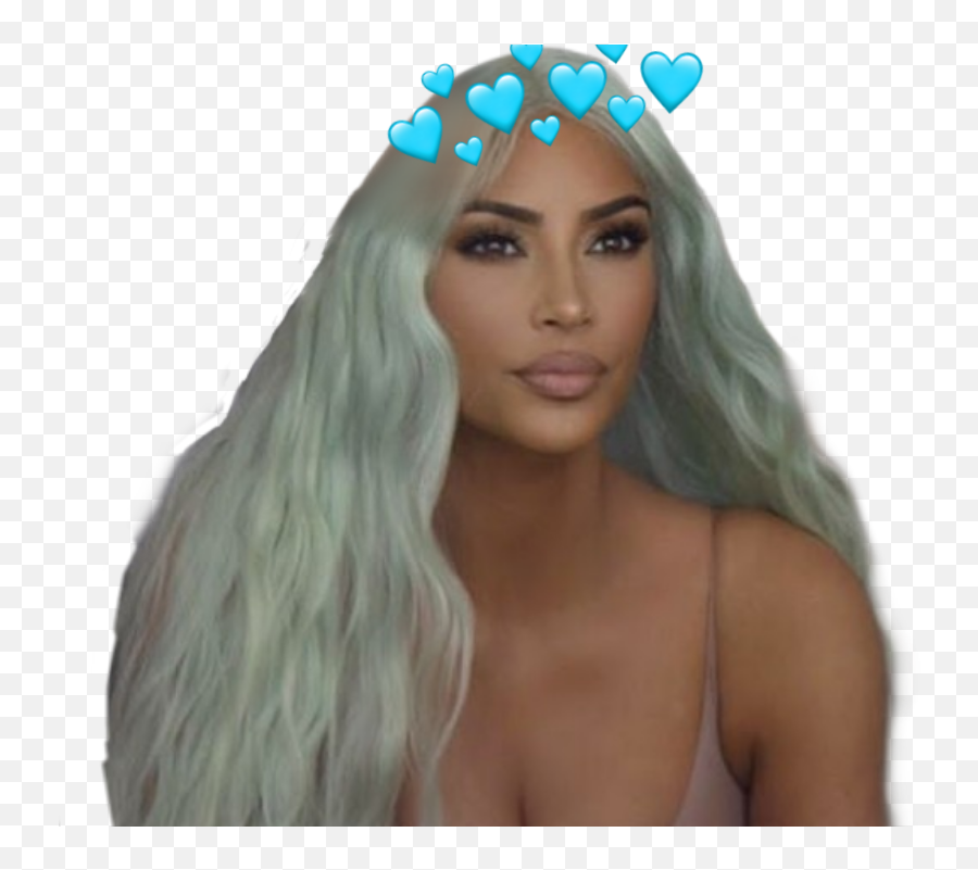 Queen Kim Kardashian Kimkardashian - Pastel Light Green Hair Emoji,Kim K Emoji