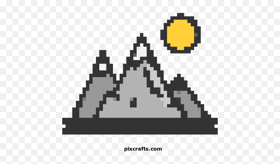 Free Pixel Art - Easy Mountain Pixel Art Emoji,Snowing Emoticon