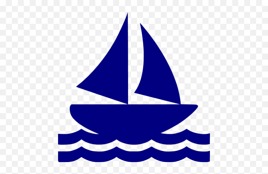 Navy Blue Sail Boat Icon - Free Navy Blue Boat Icons Transparent Boat Icon Emoji,Boat Emoticon