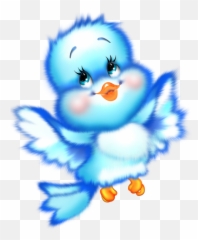 Clipart - Cute Blue Bird Cartoon Emoji