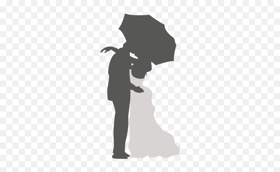 Kissing Transparent Png Or Svg To Download - Wedding Couple Silhouette Under Umbrella Emoji,Couple Kissing Emoji
